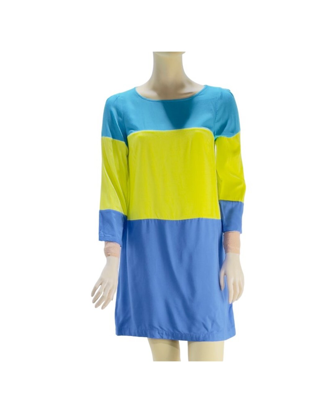 MAEVE ANTHROPOLOGIE Women’s Dress Blue Yellow Color-block Rayon Size 6